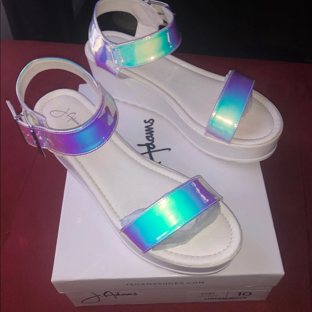 Platform Holographic Sandals